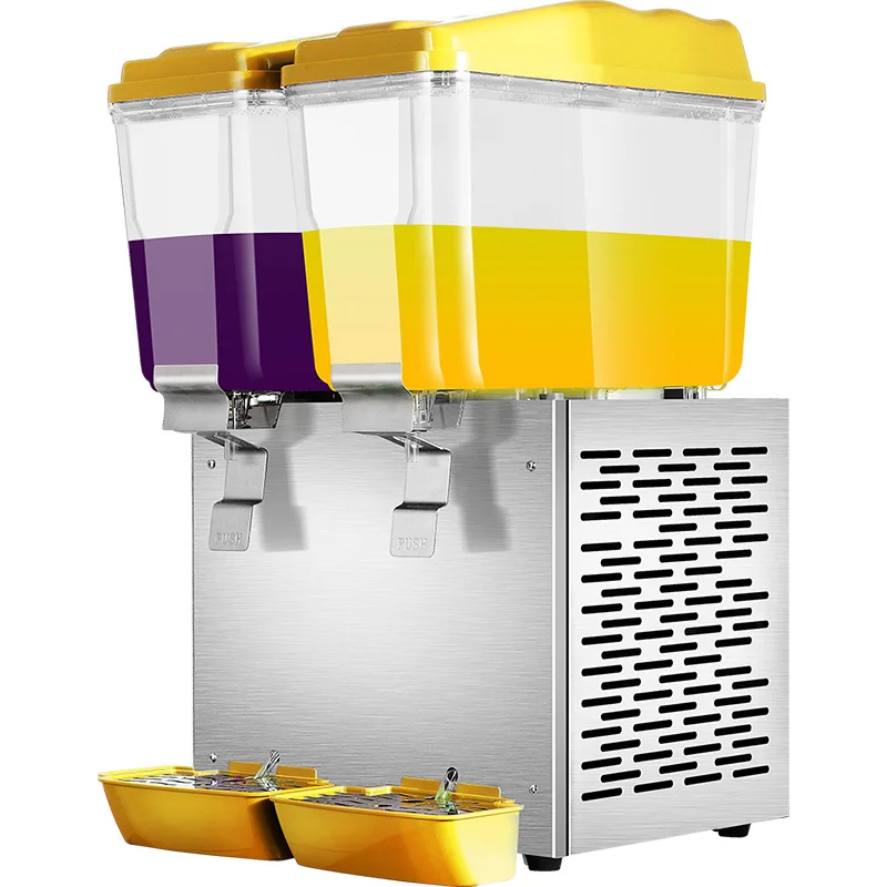 Commercial 2-Cylinder Beverage and Juice Dispenser Machine Single Cooling & Warm&Cool Blending With Storage Tank Processing