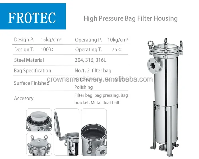 SS 304/316 Stainless Steel Magnetic Multi Cartridge Bag Filter Housing Kyk Korea Water Filter