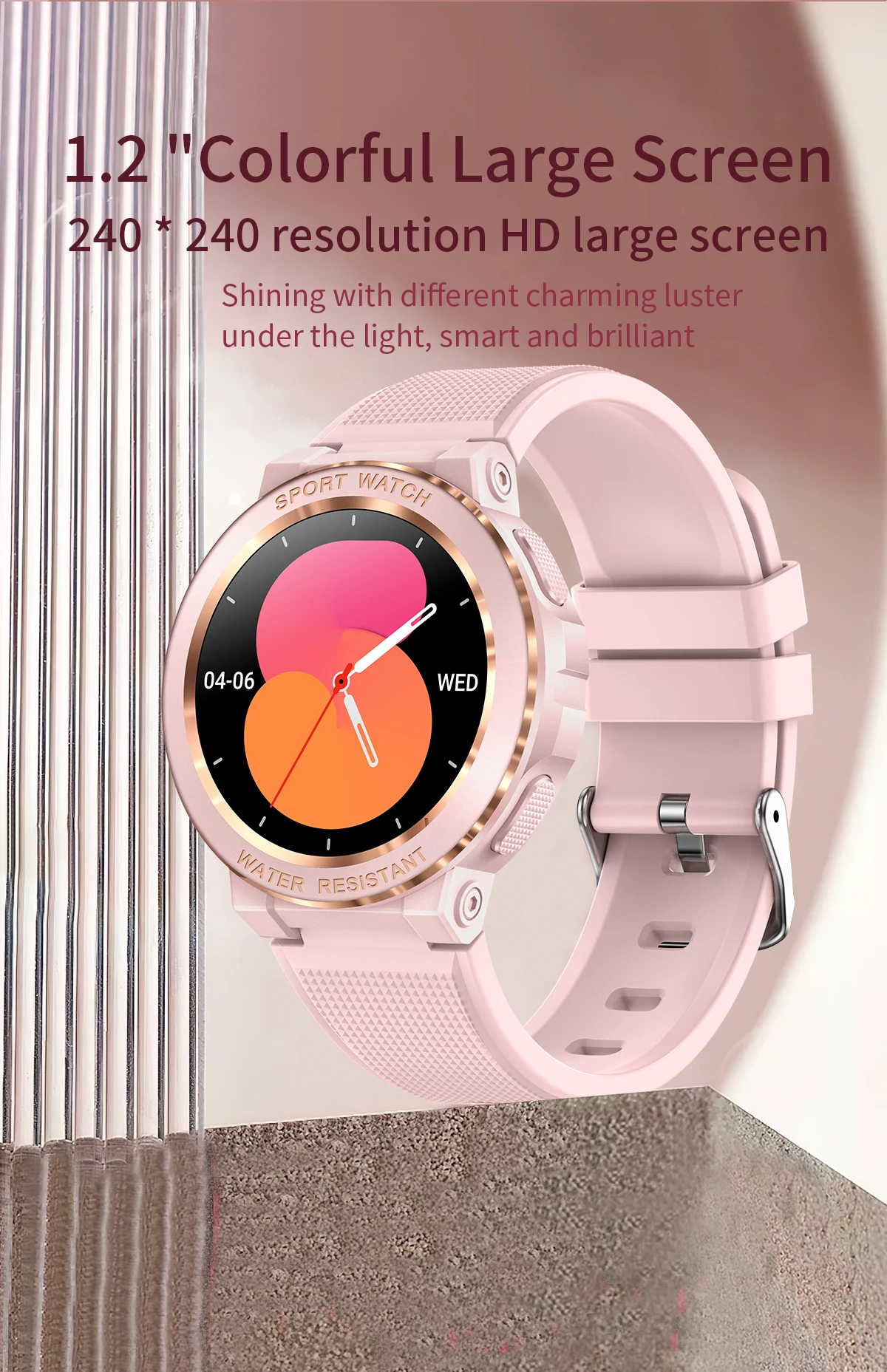 2026 MK60 Ladies SmartWatch 1.2'' BT Call Heart Rate Blood Oxygen Pressure Monitor Message Reminder Sports Smartwatch for Women