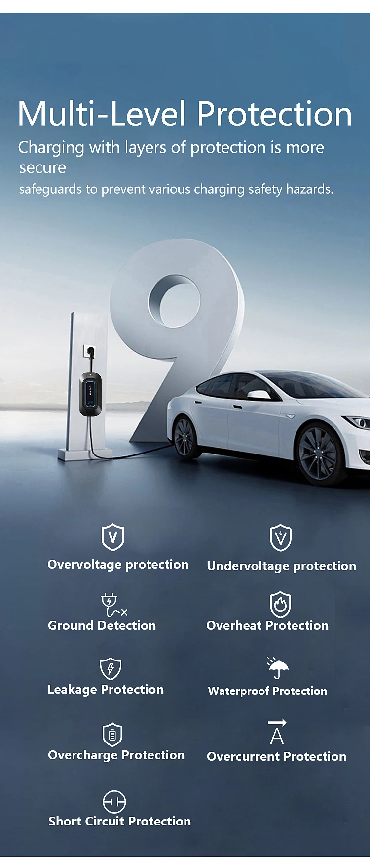 New Energy  Electric Vehicle Charging Car Fast Home Ev Portable Type 2 Charging Station Ev Charger factory