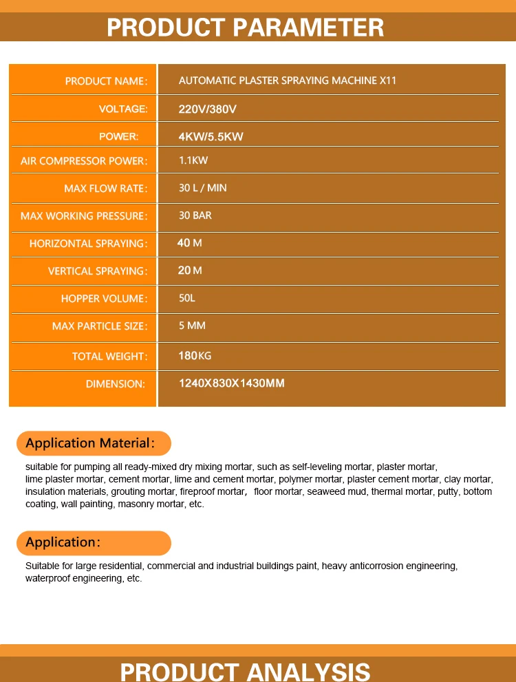 X11 220V/380V Automatic Gypsum Plaster Station,