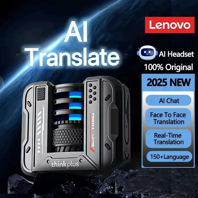 Original Lenovo LP49 AI Multilingual Translation Earphones Wireless Upgrade BT V5.4 Headsets Low Latency Gaming Earbuds