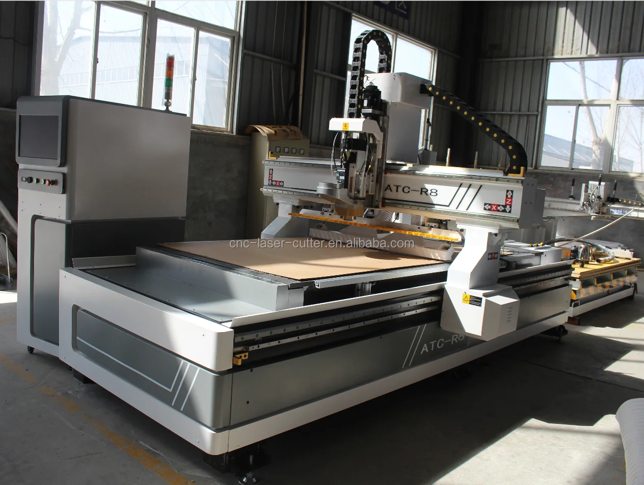 China Jcut Cnc Atc Woodworking Machine 12 Tool Linear Magazine Cnc Atc 1325 Lathe Machine
