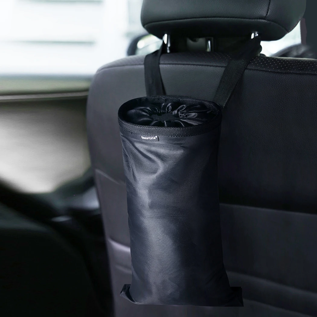Leather Car Garbage Can/Car Trash Can/Hangable/With Nylon Garbage