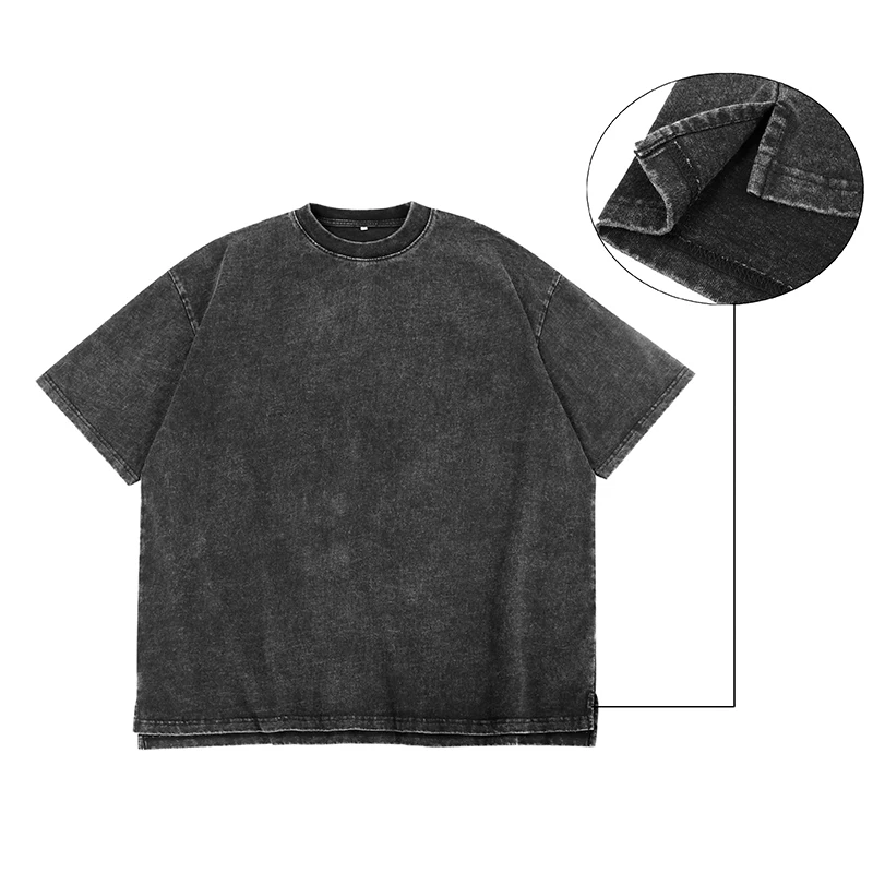 Mens Clothes Oversize Tshirt Heavyweight Cotton Blank Acid Wash Tshirt Custom Graphic Vintage T