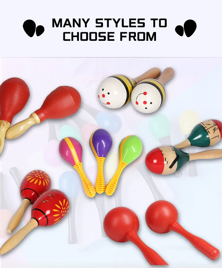 Hot Selling Educational Handle Musical Instruments Plastic Baby Maracas