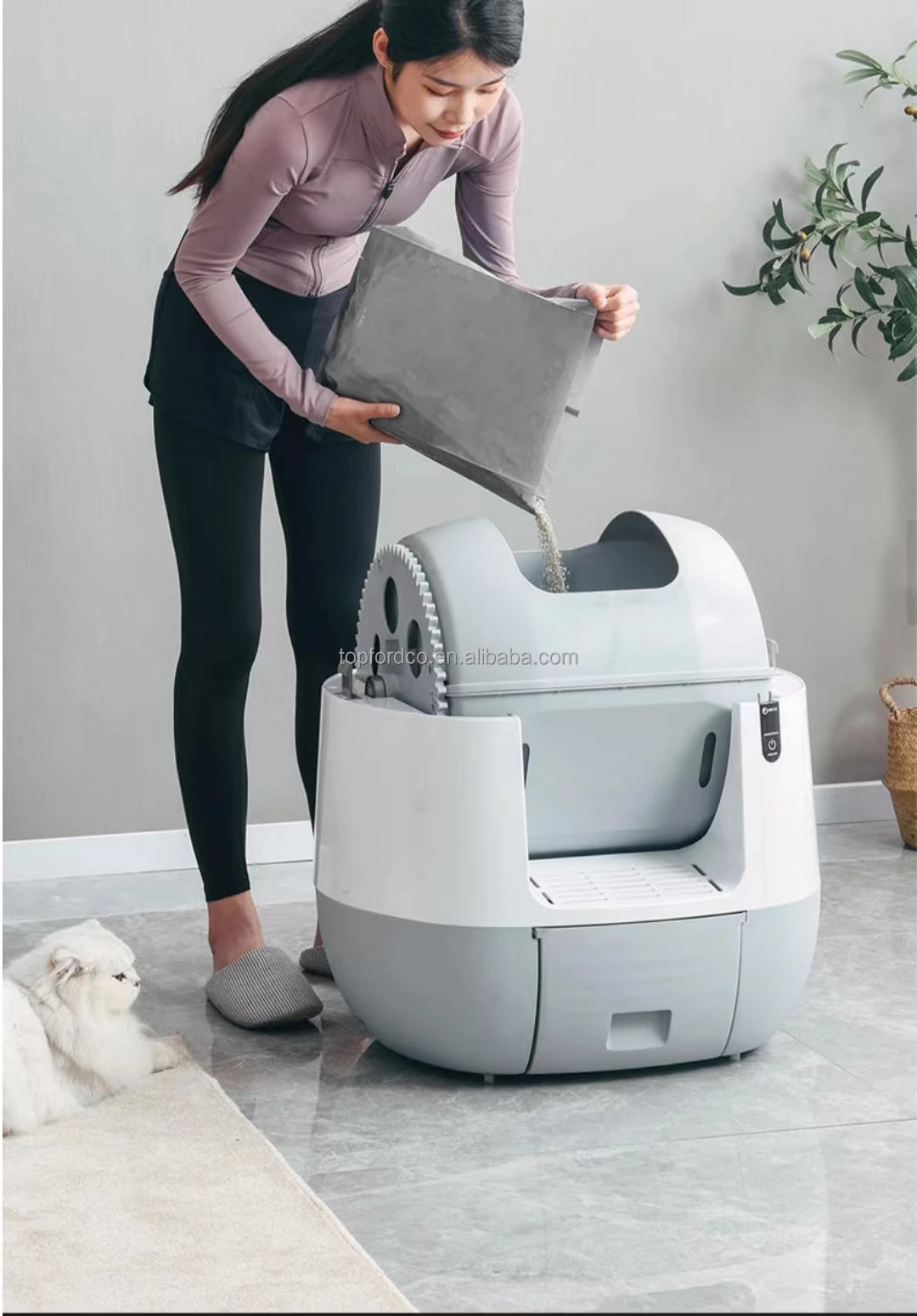 Smart Self Cleaning Cat Litter Box Automatic Fully Enclosed Cat Toilet With Antipinch Sensor