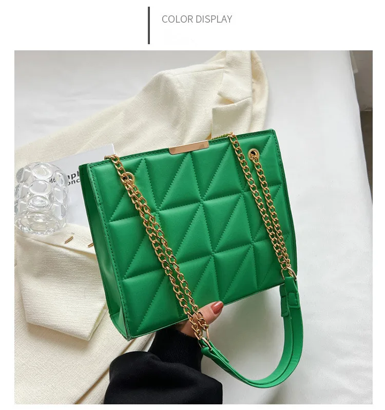 Cheap Leather Handbag With Rhombus Chain Shoulder Bag 2023 Fashion ...