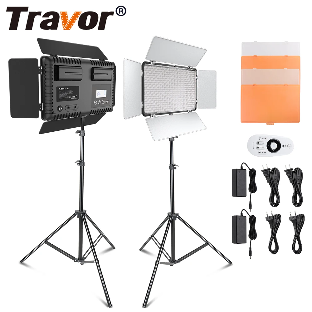 Travor TL-600S 2 Set LED Tripod Light with 3200K/5500K Color