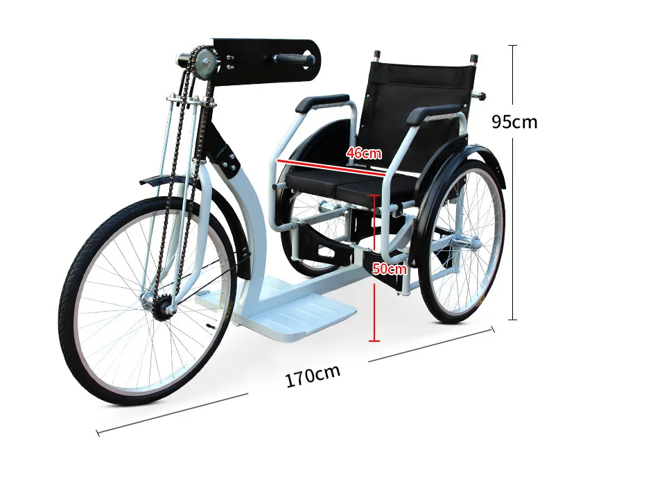 Foldable Three Wheel Handicap Hand-cranked Wheelchair Handcycle Manual Tricycle for Disabled