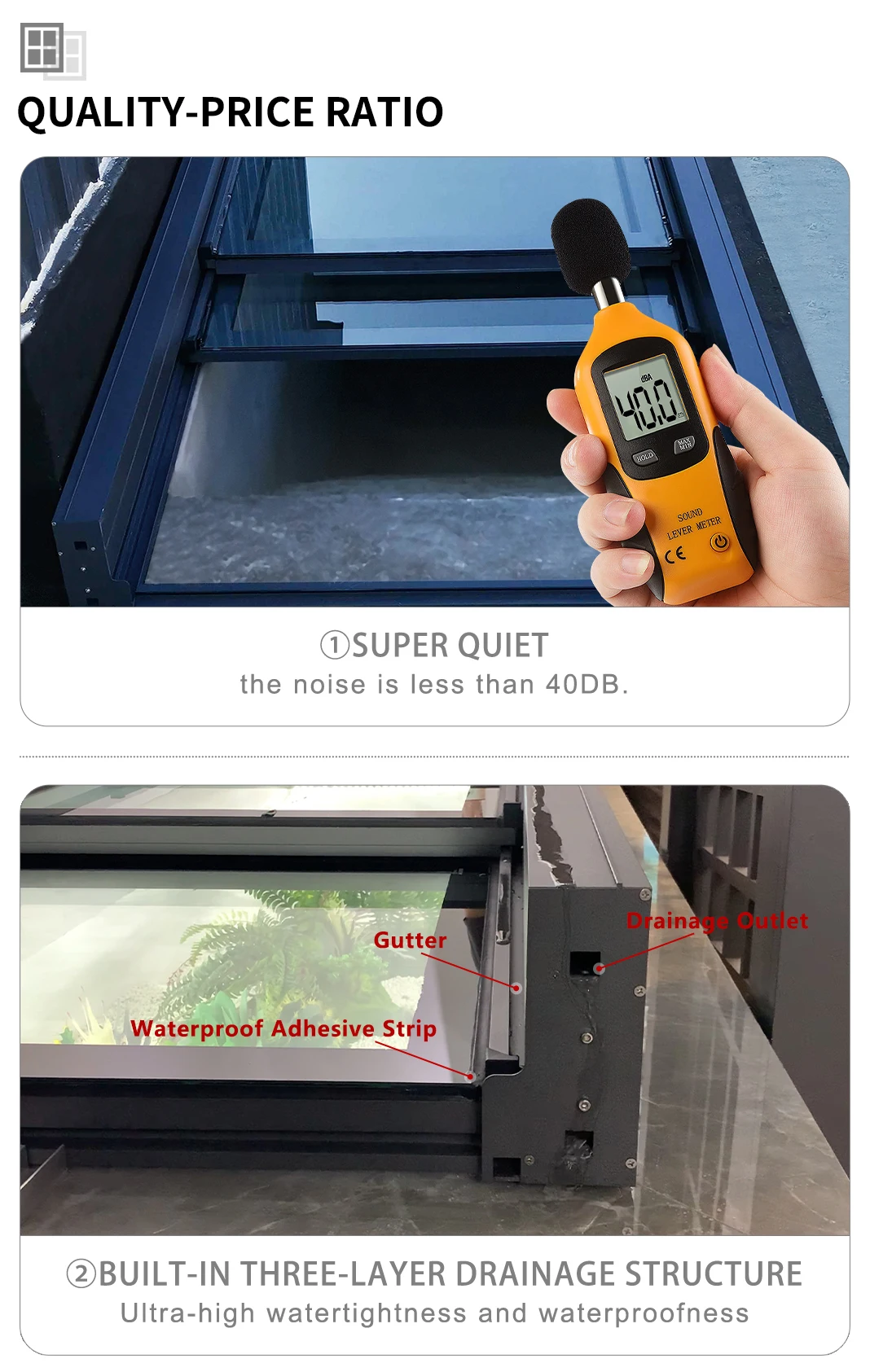 Indoor Patio Electric Automatic Transparent Bulletproof Glass Window