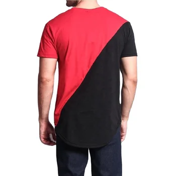 Source Two Color Block Two-tone Braid T Shirt Split Colored Cut And Sew T- shirt on m.