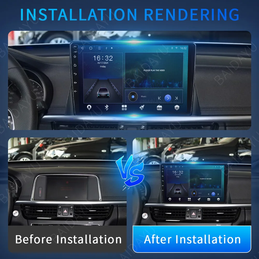 Autoradio 9 Pollici Android 14 Universale – 2+32 GB, CarPlay/Android Auto Wireless, GPS, FM, Bluetooth, Mirror Link