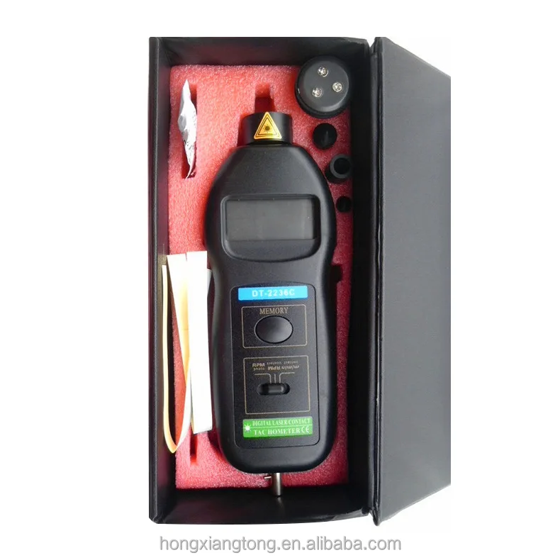 DT-2236C 2 in 1 Contact and Non-Contact Rpm Digital Tachometer Tester ...