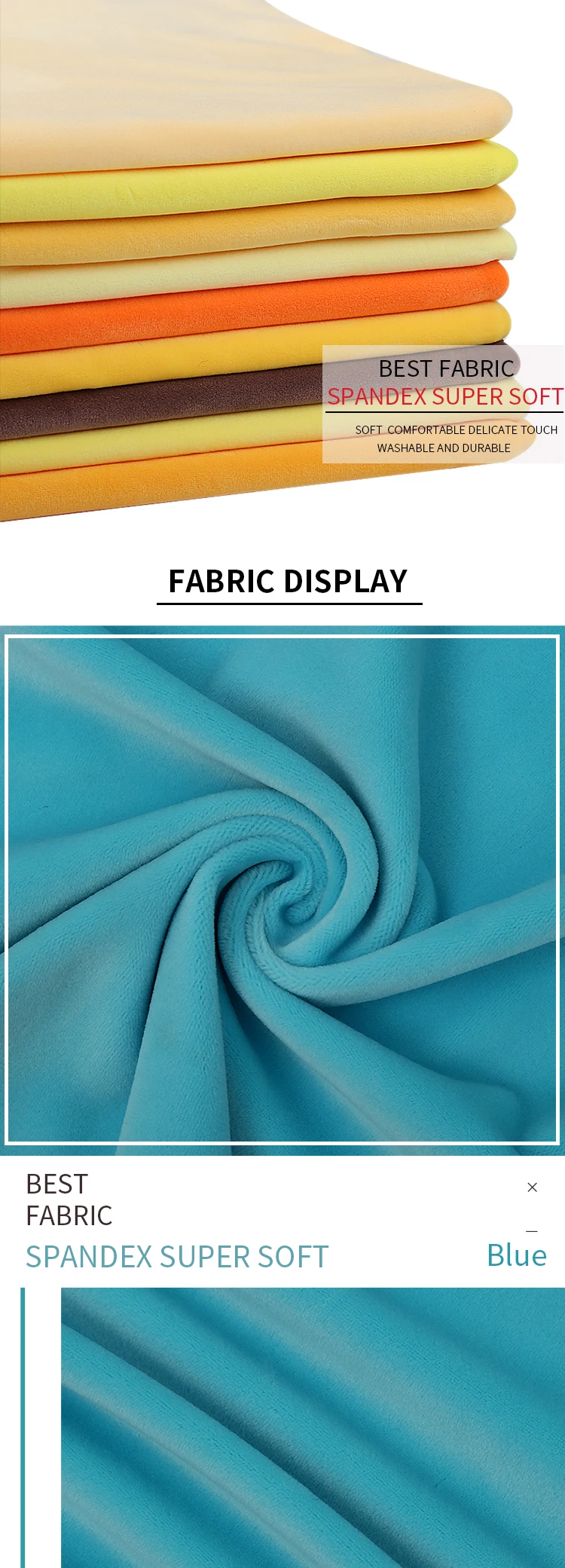 Etong Factory 95 Polyester 5 Spandex Fabric 4 Way Stretch Fabric Super Soft Toy Clothing