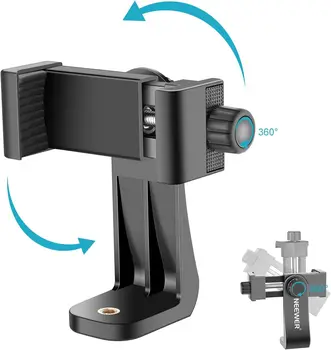 NEEWER Mobile-phone Holder Vertical 360 Degree Horizontal Bracket Tripod Mount Adapter with 1/4inch Thread Smartphone Monopod product image