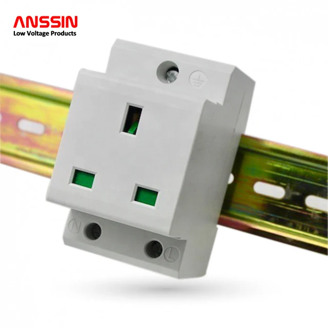 Din Rail Socket UK Standard 13A Modular Din Rail Socket for the Electrical Distribution Box