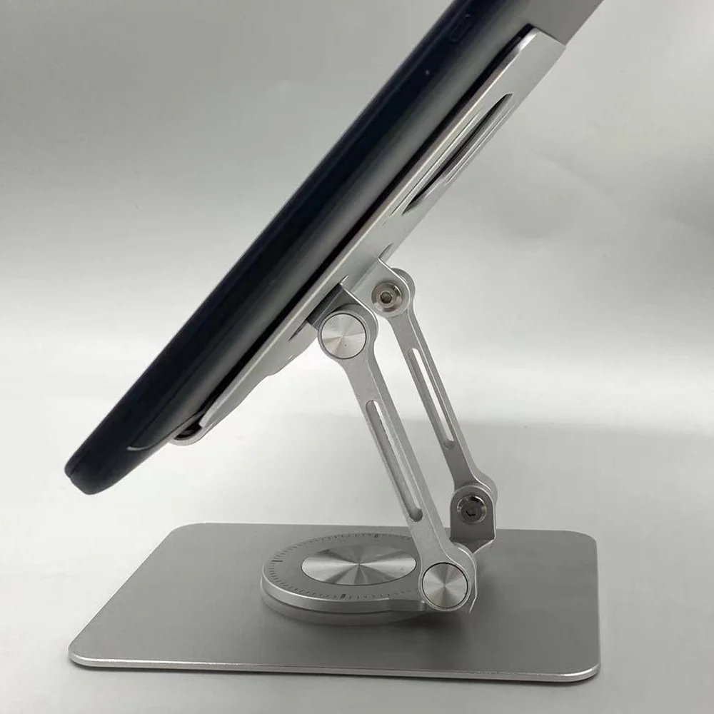 Подставка-подставка для планшетных ПК на заказ с 360 вращающимся держателем для телефона, настраиваемый складной держатель для стола из сплава, регулируемый по высоте держатель стола