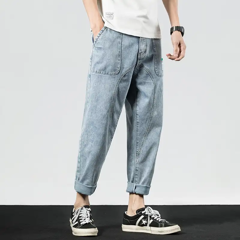 Oversize Jeans Harlem Pants pantalones vaqueros ligeros de estilo suelto,  hombre