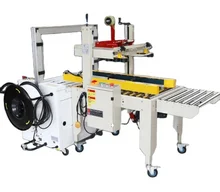 Factory L Bar Semi-Automatic Carton Sealing Machine combined Strapping machine  Easy to Operate Bottom Carton Sealer