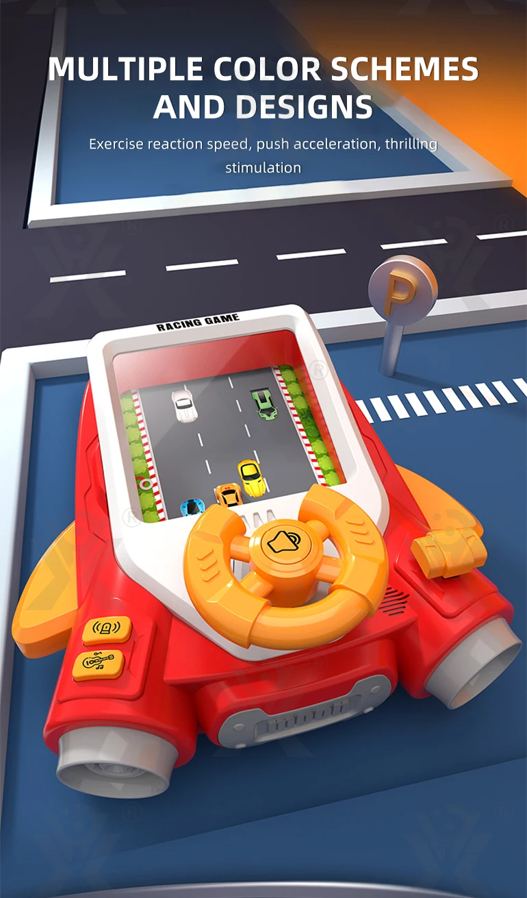 成基新产品创意儿童方向盘模拟驾驶玩具2023赛车冒险游戏儿童方向盘玩具