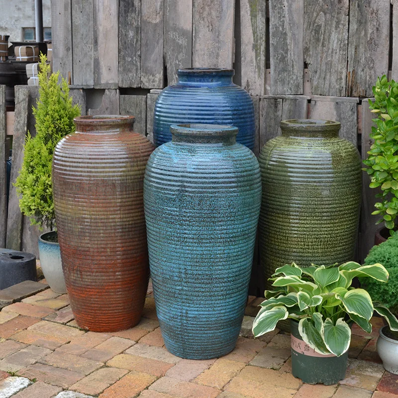 Large Outdoor Cylindrical Ceramic Planter For Garden Decoration Buy