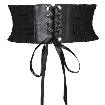 1 Pcs Elastic Belts for Woman Stretch Wide Belt Tassels Elastic Buckle Wide Dress Corset Waistband Women's High Waist Belt