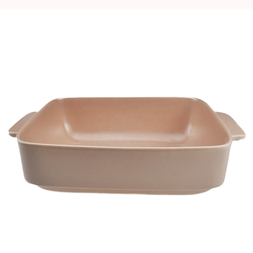 pink ceramic baking dish