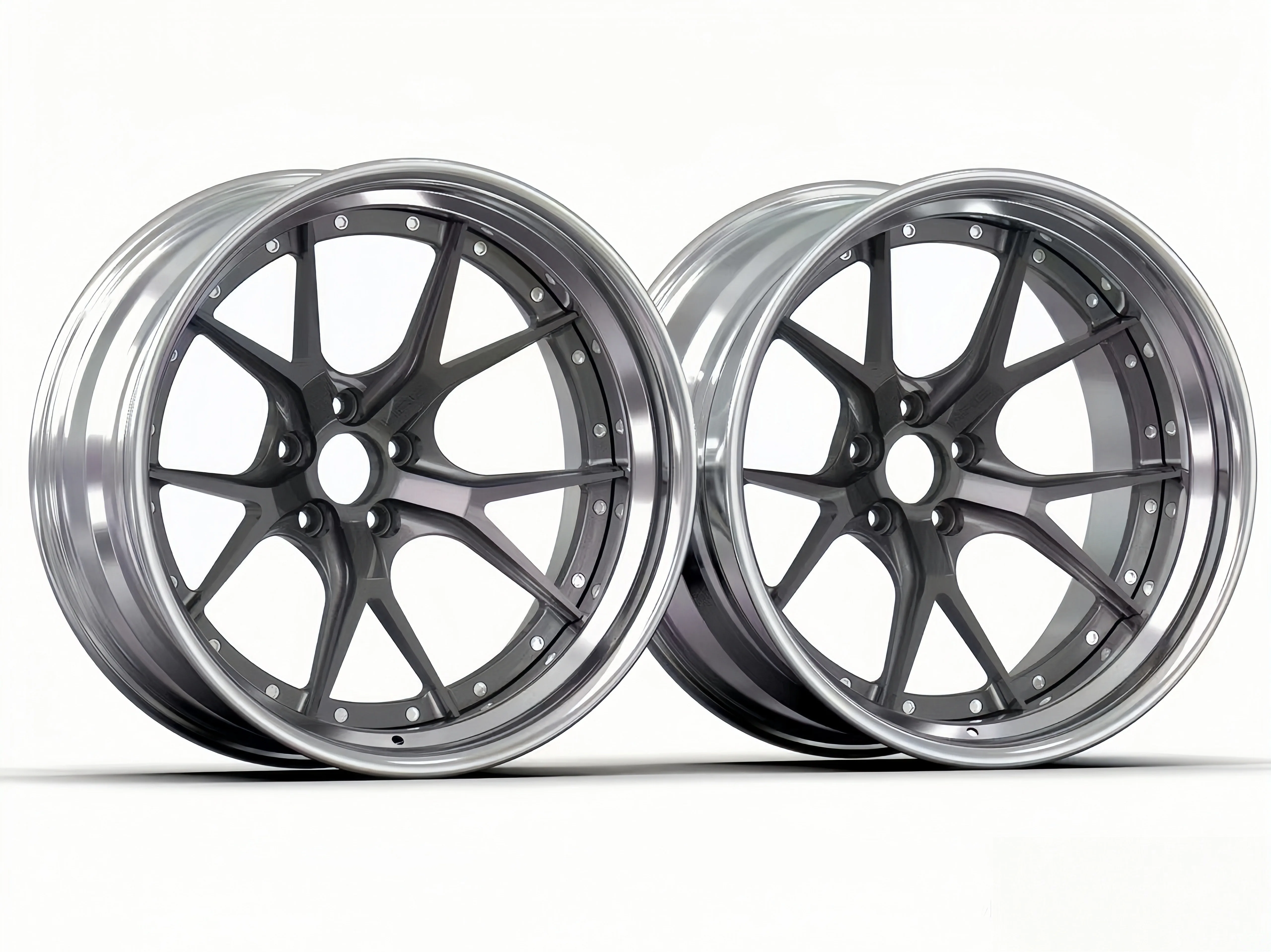 XINLAI New Custom Deep Dish Lip Forged Multi-rim 3-piece Wheel 5X112 20 22 Inch Aluminum Alloy Racing Car Wheels - Image 3