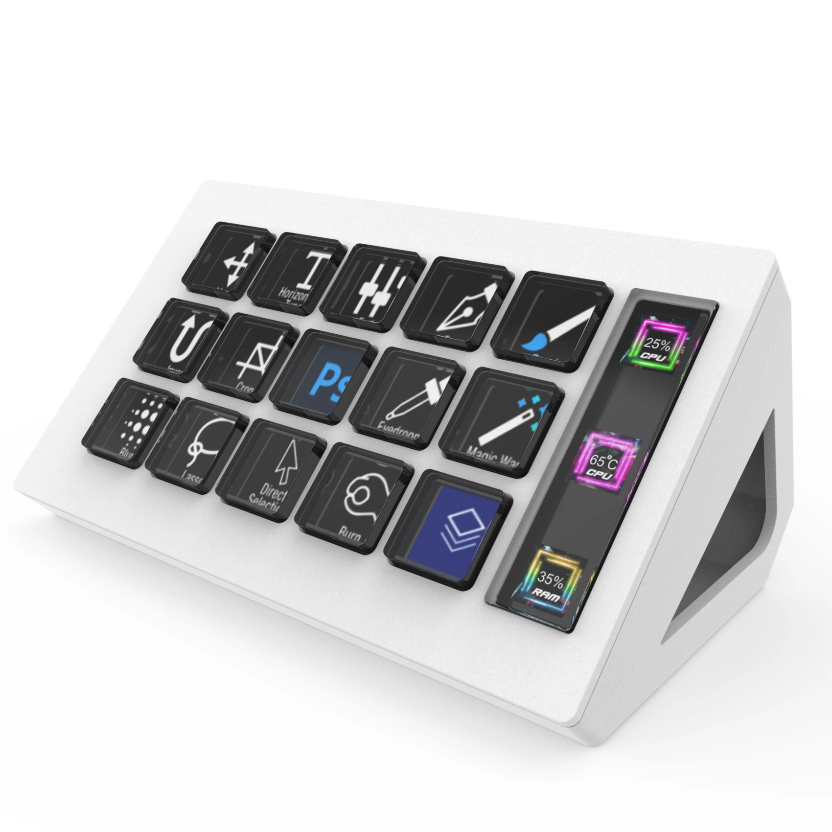Stream Deck Custom Keyboard - 15 LCD Keys for Gaming