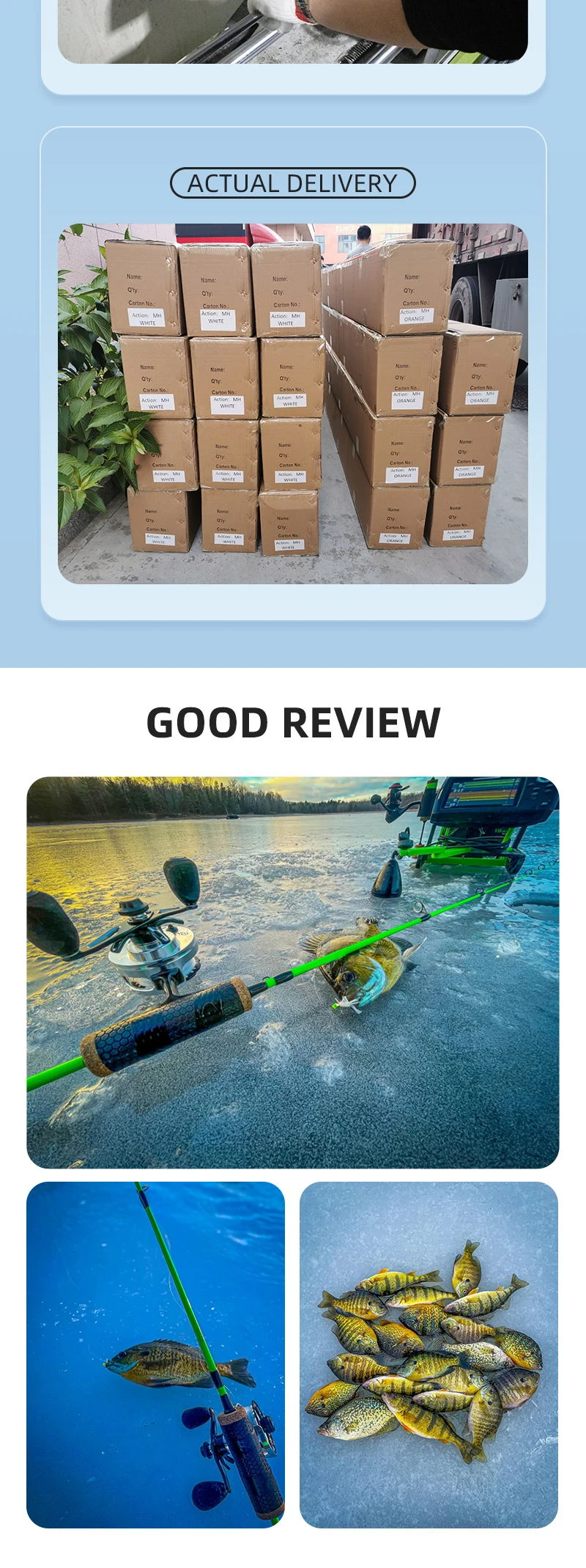 Tomyo Customized Ice Fishing Rod Blank Carbon And Glass Rods Ice Rod