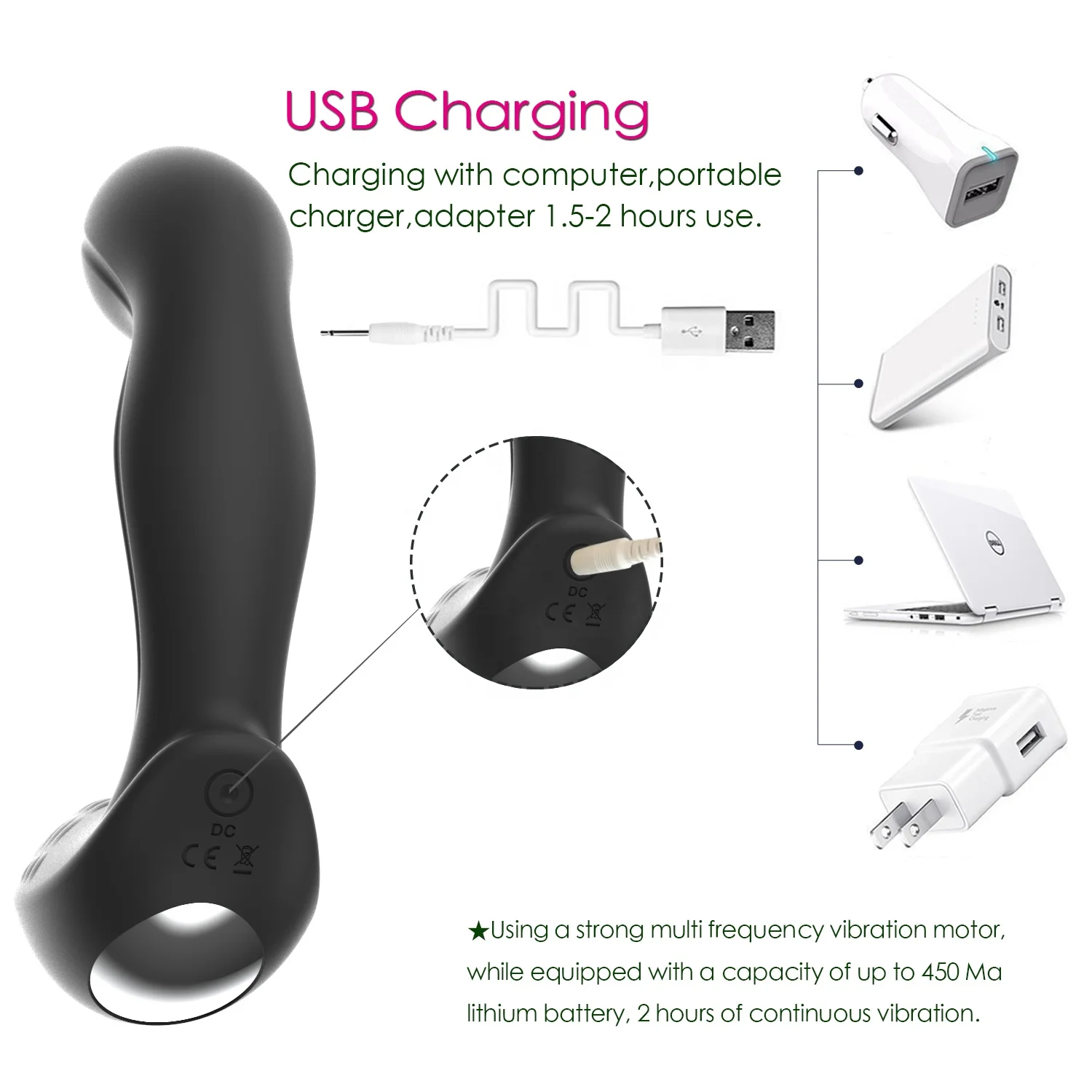 Ylove Soft Food-grade Silicone Prostate Massager & Anal Plug Vibrating Toy  Stimulator Mens Anal Sex Toys