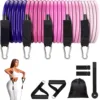 Juego de 11 piezas de cuerda de resistencia de 150 lb (degradado rosa)