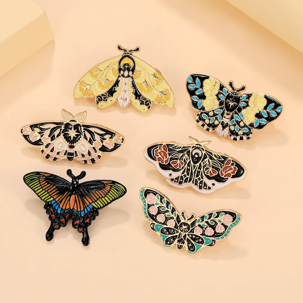 Tone Butterfly Insect offers with Enamel Wild 80s Cheetah Cat Pattern Wing Animal Brooc