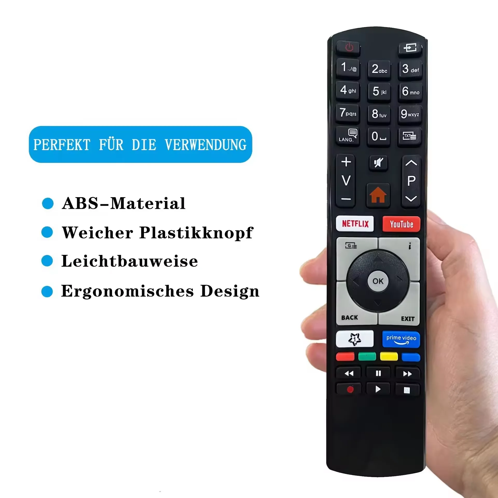 Aurabeam Telecomando Universale Sostitutivo Per TV Telefunken RC4318/RC4318P, Compatibile Con Modelli C40U446, D32F550, H43V32, XF43G511 E Molti Altri