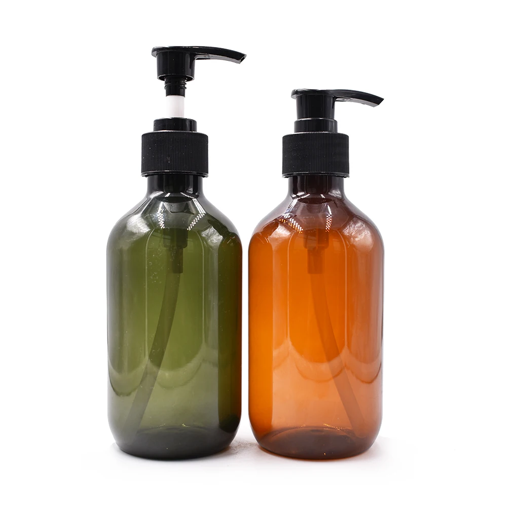 Free Sample Cosmetic Product Containers Amber Green 300 ml 500 ml Pet Bottle Shampoo Bottle
