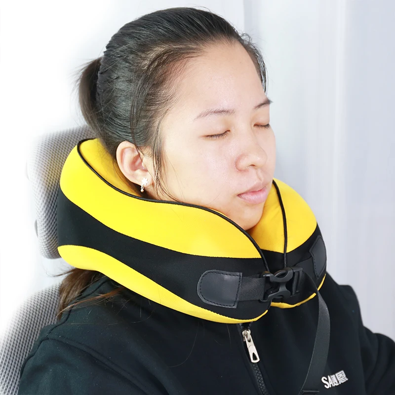 Orthopedic Train Airplane Sleep Memory Foam Neck Massage Pillow Consisting of Travel Pillow Eye Mask