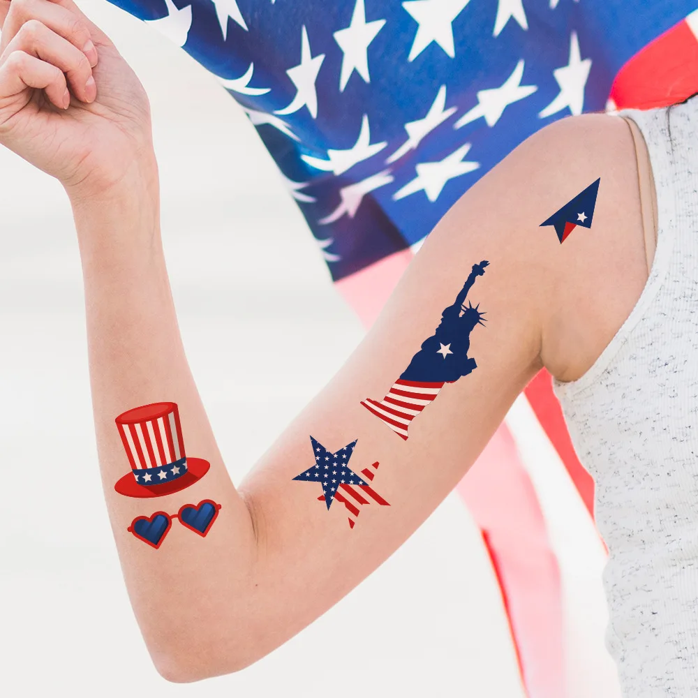 Watercolor Fourth of July Temporary Tattoos  Diy temporary tattoos Diy  watercolor Diy tattoo