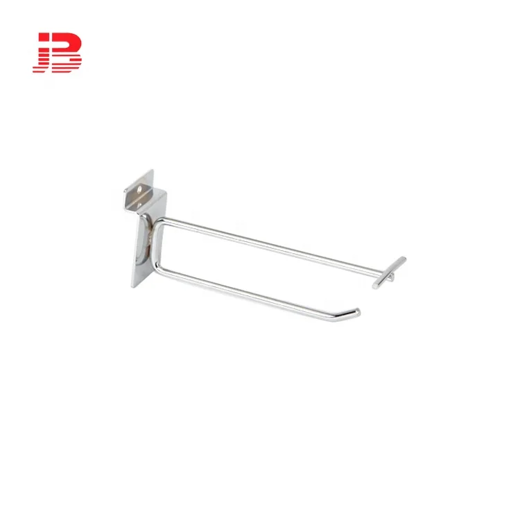 Slat Wall Double Wire Slotted Hanging Display Hook with Price Tag