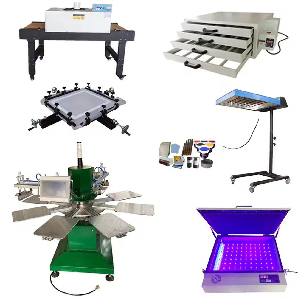 DGRUIDA Full Set Automatic Screen Printing Machine 2 Color Small Automatic Screen Printer
