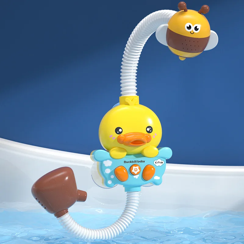 Baby Bath Shower Head Toy Cute Duck Baby Shower Bathtub Water Sprinkler