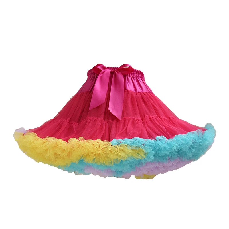 Girls Tutu Skirt 3Y-14Y Tulle Ruffles Prom Dress Classical Children Girls Solid Color Tutu Skirt For Kids