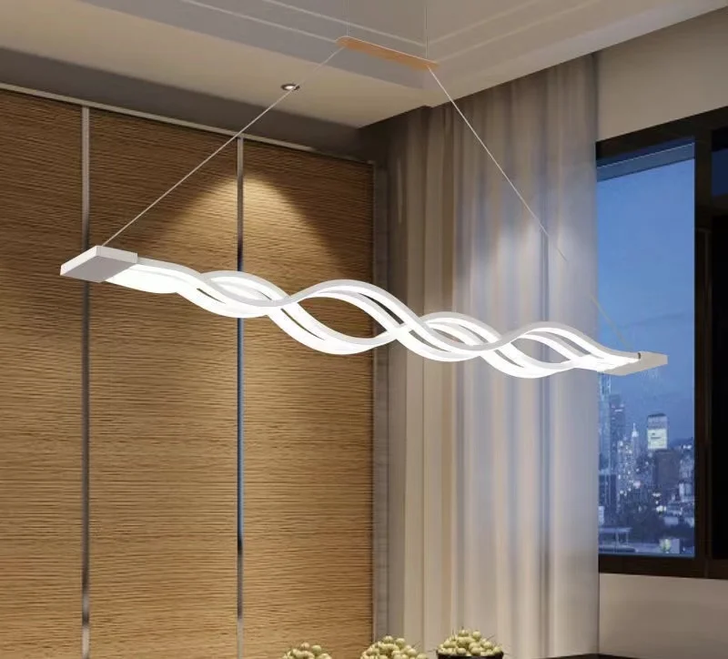 Modern LED Ceiling Chandelier Hanging Light Fixture, Aluminum 60W LED Chandelier Dimmable LED Pendant Light for Dinning Room