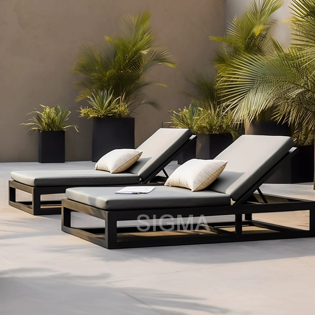 new design patio furniture  sofa outdoor aluminum daybed adjustable chaise garden lounge