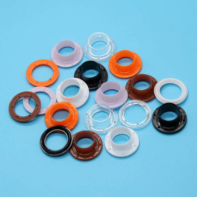 Заводская цена Таможенный логотип 17 мм пластиковое кольцо с отверстием для вентиляционного отверстия застежка из ПВХ обуви