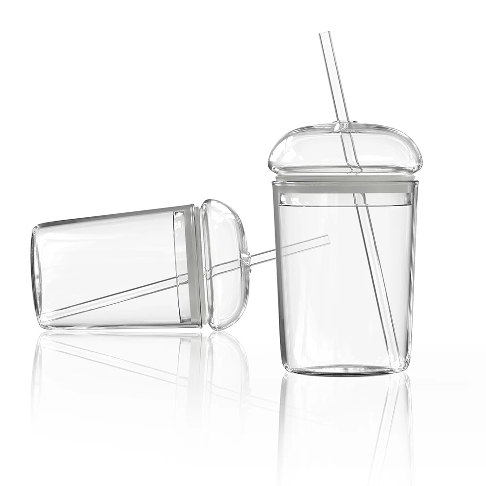 High Borosilicate Transparent Soda Cup Custom Reusable Glass Coffee Cup