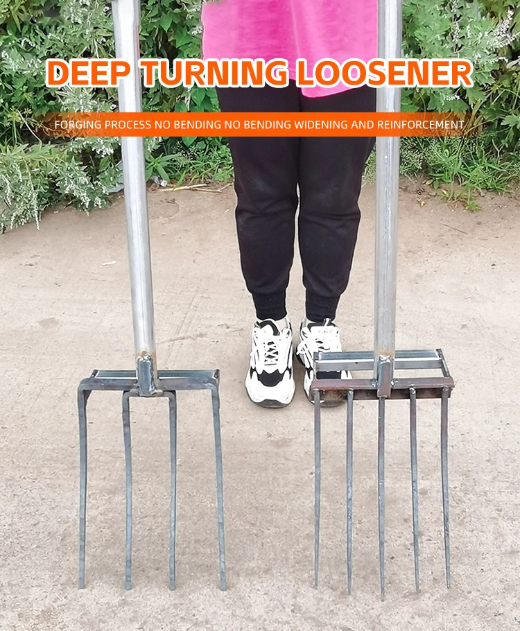 product high quality deep turning machine manual soil loosening artifact outdoor digging ground turning steel fork-4
