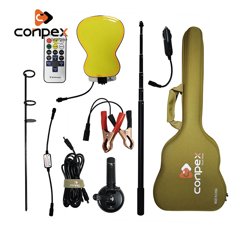 Conpex IP67 COB лампа постоянного тока 12 вольт двухцветная регулируемая с дистанционным управлением телескопическая удочка светодиодные фонари для кемпинга