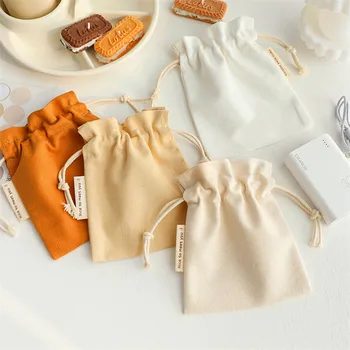 High Quality Eco Muslin Jewelry Packaging Pouch Customized Organic Cotton Linen Drawstring Bag