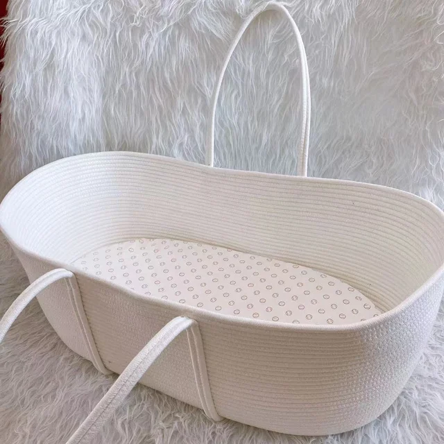 Wholesale Baby Basket Cotton Rope Basket for Baby Good Sleeping